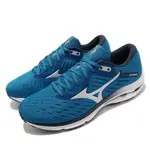 MIZUNO 慢跑鞋 WAVE RIDER 24 藍 銀 美津濃 路跑 男鞋 J1GC2003-38