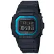 【CASIO 卡西歐】G-SHOCK 原創經典方形太陽能藍芽電波腕錶/黑x藍框(GW-B5600-2)