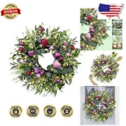 Elegant Valentine's Day Wreath - 25 Inch Heart Design with Eucalyptus & Lights