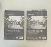 Set Of 2 - 9” x 12" Bachmore Sketch Books Artist Marker Art Colored Pencil