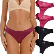 [VISSAY] Silk Panties for Women Bikini Seamless Breathable Underwear Ladies Comfortable Invisibles Briefs Undies