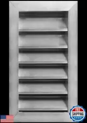 HVAC Premium 6"W x 14"H Aluminum Exterior Gable Louver Vent for Walls and Cra