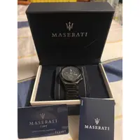 在飛比找蝦皮購物優惠-MASERATI 瑪莎拉蒂手錶 經典三叉 消光黑面