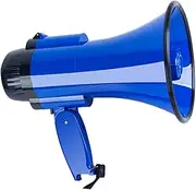 MotiveTech Megafon Bullhorn Loudspeaker, Hand Held, Blue, with, Light Wearable Outdoor Amplifier, 30 W, for Rescue Outdoors