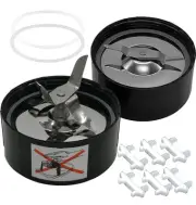 Pack of stainless steel Cross Blade and Flat milling Blade with 2pcs extra ga...