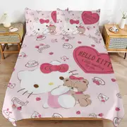 a1488 Hello Kitty Duvet Cover Set, 3 Piece Bedding Set 86x70" Double Sided Printing Decorative Comforter Cover Set (1 Duvet Cover + 2 Pillow Shams)" j