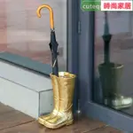 附發票 雨傘收納架 雨傘架 傘架 傘桶 落地傘架 鐵藝傘架 曹喜歡LIKECAO 創意雨靴鞋形狀花插花盆雨傘架時尚雨傘收納桶擺件