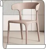 Plastic Chairs Stackable Dining Chair Modern Pool Patio Chairs with Open U Shaped Back for Indoor Outdoor Kitchen Living Room Restaurant(Pink)