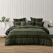 Bianca Avery Forest Green Quilt Cover Sleep Bedding Set