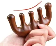 Foxnine Wooden Scalp Massage Comb - Natural Handmade Massage Comb - Stress Relief & Scalp Stimulation - Manual Scalp Massager