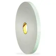 3M 4008 Double-Sided Foam Tape, 1 In W, 2 In L, 1/8 In, Polyurethane Foam,