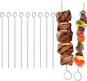 ZHIGOU 50pcs 12-inch Stainless Steel Kebab Skewers, Reusable Kebab Skewers with Ring Anti-scalding Handles for Chicken, Beef, Lamb, Vegetables and Fruits，BBQ
