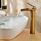 Fause High Basin Mixer Bathroom Sink Tap Tall Faucet Waterfall Antique KSL102-A