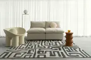Loopsie Walvis Cream and Grey Aztec Washable Rug