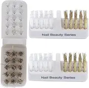 HAPINARY Nail Drill Tool Cleaning Brush 3pcs Set Drill Bits Scourer for Nail Art