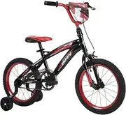 Huffy Moto X 16 Inch Kid’s Bike with Training Wheels, Quick Connect Assembly, Black