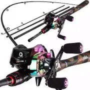 2.1m UltraLight Carbon Fiber Casting Fishing Rod and Reel Set Baitcasting Combo