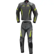 Imola Ladies Black Yellow 2PC Leather Motorcycle Suit