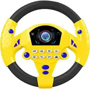 2024,Steering Wheel Toy Car Simulation Driving Steering Wheel Portable (Yellow)