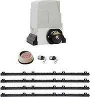 Lockmaster Sliding Gate Opener, Electric Home Security Door Lock, 1800kg 4m Rails 2 Remotes 550w Motor Wireless Keypad Photocell Sensor Automatic IP44 Water-Resistant Covers Hardware Accessories