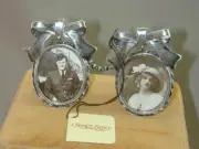 Vintage Ornate Silver Plate Double Picture Frame NWT Easel