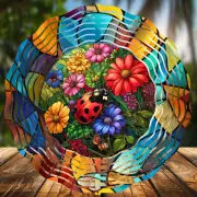 Ladybug, Wind Spinners 8" Sublimated, High Quality Aluminum (ws7)