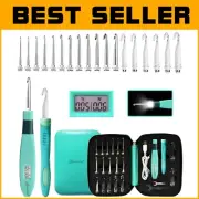 Ergonomic Digital Counter Crochet Hooks with Light - Perfect Gift for Crafters