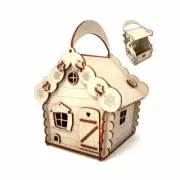 Wood Doll House Cottage Candy Carry Box Great Kids Christmas Gift Home Decro