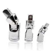 3PCS Metal Universal Joint Socket Adapter,1/4", 3/8", 1/2" Rotating Sleeve