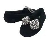 UGG ANSLEY BOW WOMEN SLIPPER SUEDE BLACK CHECKER US 6 /UK 4 /EU 37 /JP 23