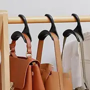 8 Pieces Handbag Hanger Hook, Purse Hanger Hook, Handbag Hanger Organizer Storage, Used for Handbag, Shoulder Bag, Backpack, Scarf Belt, Closet Rod Hanger Tie Rack (Black)