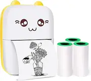 Mini Pocket Printer, Gifts for kids, Portable Thermal Printer for Pictures/Retro Photos/Receipts/Notes/Lists/Label/ Memo/QR Codes, Bluetooth Wireless Smart Printer with Android or iOS APP (Yellow)