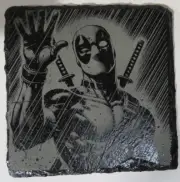 Laser Engraved Slate Coaster - Deadpool