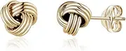 [Massete] 14k Yellow Gold Earrings, Love Knot Earrings for Women Girls Teens