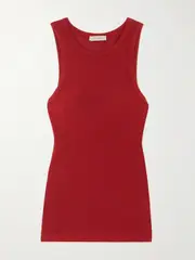 [ST. AGNI] ST. AGNI - Ribbed Stretch-wool Tank - Red - x large x large Red