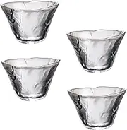 4pcs Japanese-Style Glass Tea Cups Gold Rim Sake Drinking Cups for Birthday Wedding Party