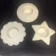 Partylite Sea Drifters Bisque Porcelain Tea Light Set Of 3