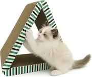 Cattitude Cat Scratch Board Triangle Beige, 16cm Height - Cat Scratcher, Cardboard Scratching, Cat Scratching Pad