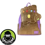 Marvel - Metallic Thanos Gauntlet 10" Faux Leather Mini Backpack "New"