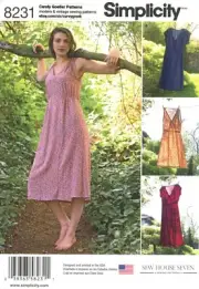 Simplicity 8231 SEW HOUSE SEVEN V-Neck, Elastic Waist Dress Sz 6-14 UC Pattern