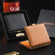 2pc Retro Leather Cigarette case Tobacco Card Holder Metal Case for Regular Size