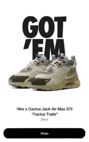 Travis Scott Air Max 270 React ENG Cactus Trail ORDER CONFIRMED Size 8.5 Womens