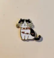 Tuxedo Cat with Heart String Magnetic Needle Minder Cross Stitch Embroidery