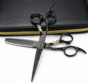 Hair Cutting Scissors, 6 Inch Professional Jp 440C Left Handed Bearing Tiger Haircut Thinning Barber Cutting Shears Hairdressing Scissors Set