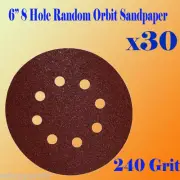 6" 8 Hole 240 Grit SandPaper Disc Random Orbit Hook and Loop Sheet Sander #240