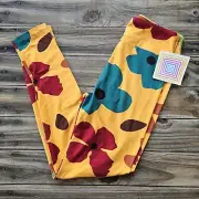 Lularoe Yellow Floral Leggings OS (2-10)