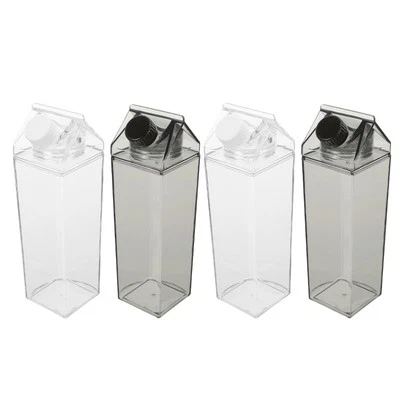 4 PCS Milk Bottle Travel Container for Refrigerator Reusable Carton