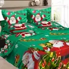 Christmas Santa Bedding Set Polyester 3D Printed Duvet Cover + 2pcs Pillow 5 AU