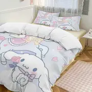 v62 Cinnamoroll 3-Piece Twin Bed Set - Includes 1 Single Comforter And 2 Pillowcases Bedding - Fade Resistant Microfiber - Cinnamoroll io62