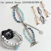 Stretch Bangle Crystal Bead Band for Apple Watch Strap 49mm 38 42 40 44 41 45mm